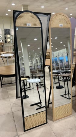 مرايا أرضية مودرن راتان لون أسود