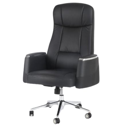 كرسي مكتب جلد أسود