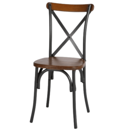 طقم 2 كراسي لون خشبي غامق