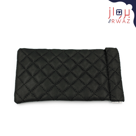 حافظة نظارات جلد أسود
