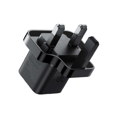 فيش جداري بيسوس 20 واط منفذ تايب سي اسود