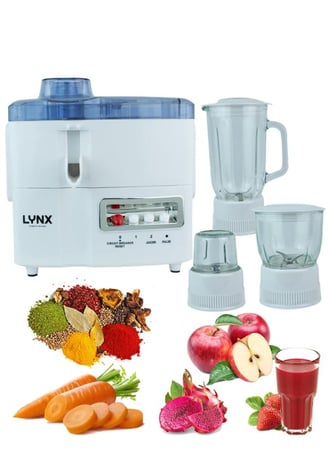 خلاط مطبخ متعدد الوظائف 4 في 1 من لينكس - عصارة، خلاط، مفرمة وطاحونة