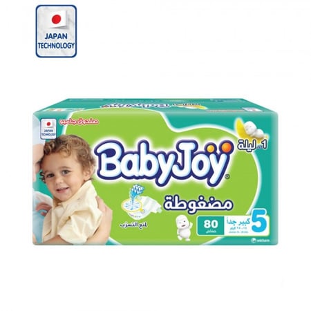 بيبي جوي مقاس (5) صندوق جامبو 80 حفاضة