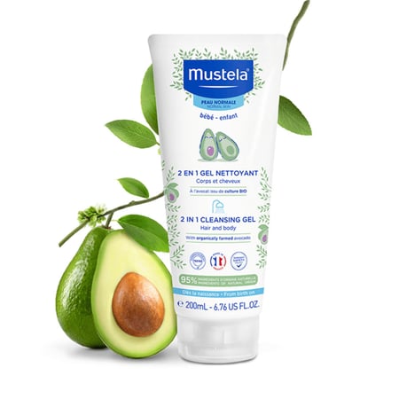موستيلا غسول جل للاطفال لطيف للشعر والجسم 200 مل