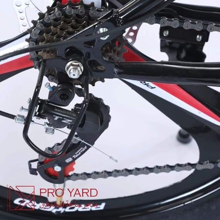 سيكل قابل للطي رياضي هجين أحمر بأسود