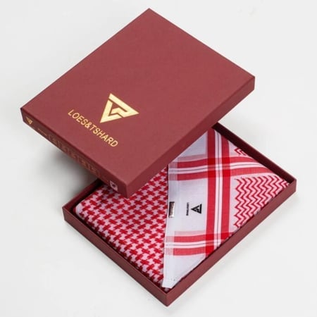 شماغ كاجول أحمر أبيض ماركة لويس تشارد بجودة عالية وتصميم فاخر