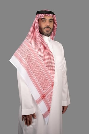 شماغ البسام مايفي شماغ رجالي فاخر بنقشة حمراء مميزة و خامة قطنية