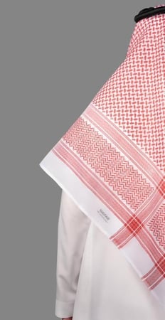 البسام شماغ مايفير بنقوش حمراء فاخرة و متقنه وختم ماي فير الاصلي