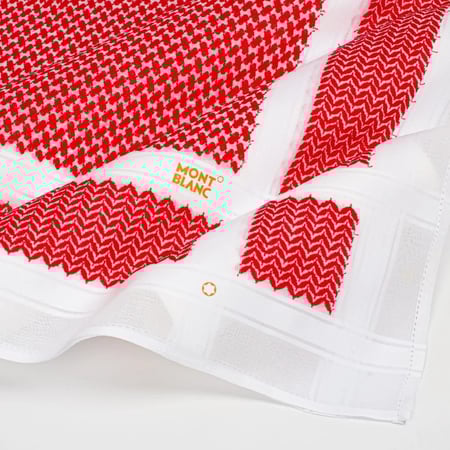 بكدج شماغ مونت بلانك احمر وابيض - متجر شماغ شوب