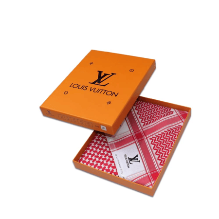 شماغ ماركة لويس فيتون احمر غامق -