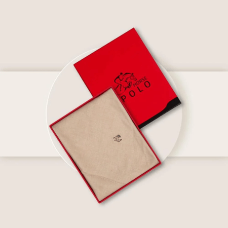 شال كشميري سادة ماركة بولو - لإطلالة شتويه فاخرة