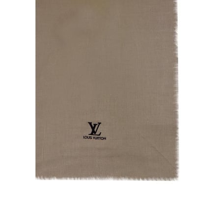 شال كشميري لويس فيتون لون بيج سادة