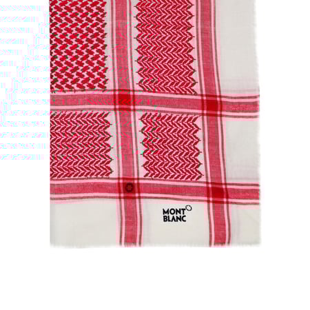 شال كشميري شتوي ماركة مونت بلانك تصميم شماغ بخطوط أنيقة وجودة عالية