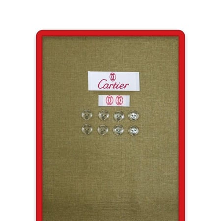 قماش كاتير بني فاتح A4 شتوي أنيق مع أزرار  واستيكرات عليها شعار كارتير