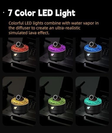 فواحة زيوت عطرية بتصميم برج بركان ابداعي مع اضاءة LED ملونة