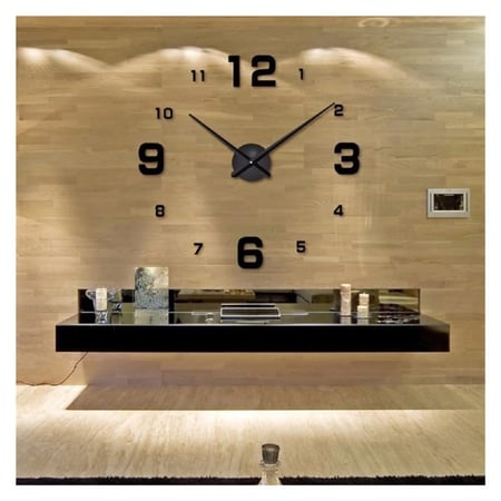 ملصق جداري لساعة حائط كبيرة كوارتز ثلاثية الأبعاد من الأكريليك GZ201