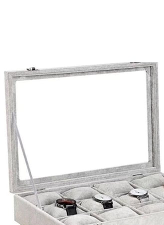 صندوق مجوهرات لتخزين الأساور وساعات اليد بتصميم مخملي من قماش الفلانيل