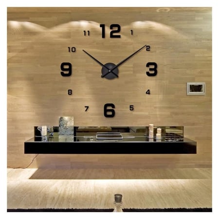 ملصق جداري لساعة حائط كبيرة كوارتز ثلاثية الأبعاد من الأكريليك GZ201