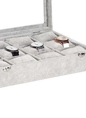 صندوق مجوهرات لتخزين الأساور وساعات اليد بتصميم مخملي من قماش الفلانيل