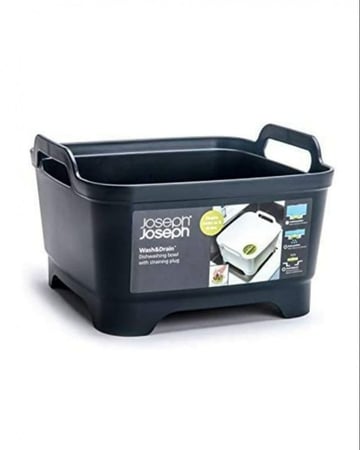 إناء غسيل وتجفيف مع سدادة ترشيح بلون رمادي