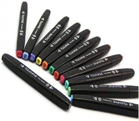 طقم أقلام ماركر مزدوجة الجانب