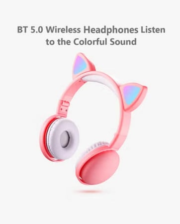 سماعة رأس بتصميم أذني قطة أخضر