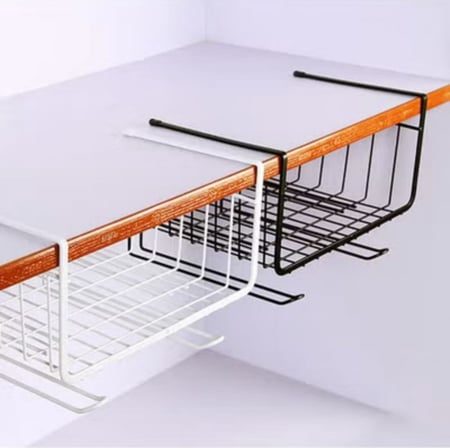 سلة تخزين يمكن تعليقها تحت رف