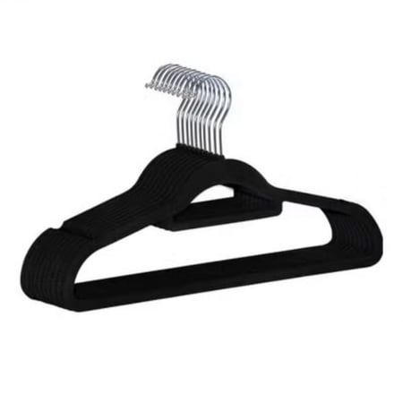 طقم علاقات قابلة للتكديس مكون من 10 قطع أسود 45x24.5x0.5سم