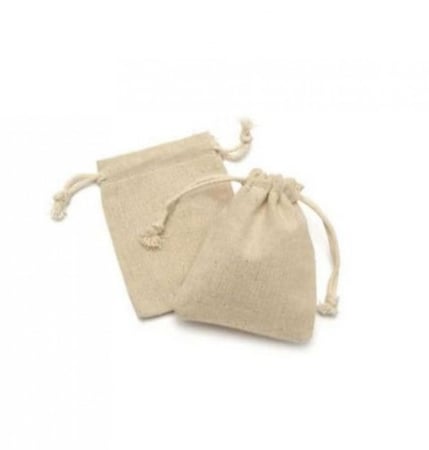 طقم أكياس من الخيش الطبيعي والكتان مكون من 12 قطعة بيج