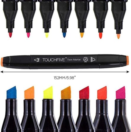 طقم أقلام ماركر مزدوجة الجانب