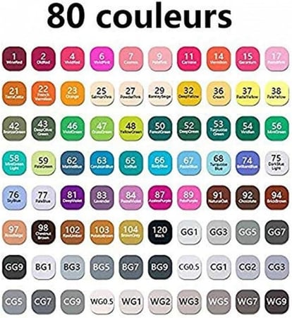 طقم أقلام ماركر مزدوجة الجانب