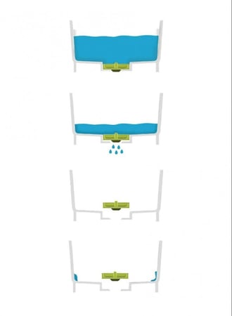 إناء غسيل وتجفيف مع سدادة ترشيح بلون رمادي