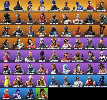 تاجير حساب سوني سكن سكلتون البنفسجي وشيطون فوق 60 سكن + بنت الدسكو + رقصه فلوس + طور الزومبي + فاس الريبر + مظله ماكو