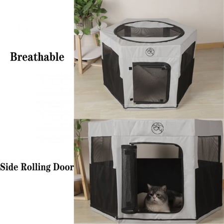 خيمة بحجم متوسط - M للحيوانات الأليفة سداسي الشكل على شكل خيمة قابل للطي M