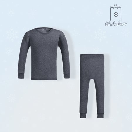 بجامة أطفال شتوية كم طويل مبطنة ( الأكثر دفء)