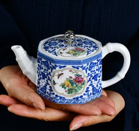 إبريق شاي إنجليزي Bamboo أزرق غامق