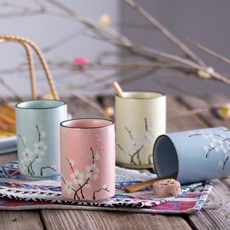 كوب قهوة فلات وايت Blossom أزرق