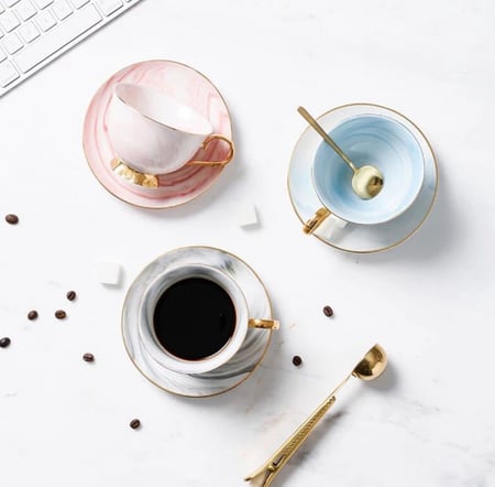 كوب شاي إنجليزي Marble