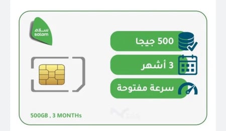شريحة بيانات سلام 500G لمدة ثلاث شهور
