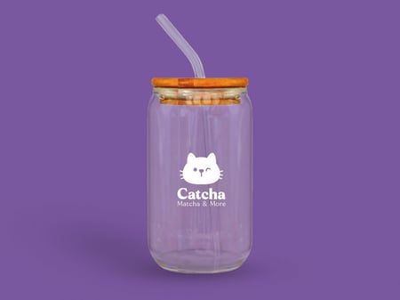 كوب زجاجي شفاف