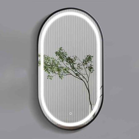 مرايا اطار اسود مطفي مودرن ليد تعمل بلونين مقاس 120×60