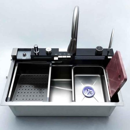 مجلى حوض مطبخ ستانلس ستيل شلال بيانو مودرن