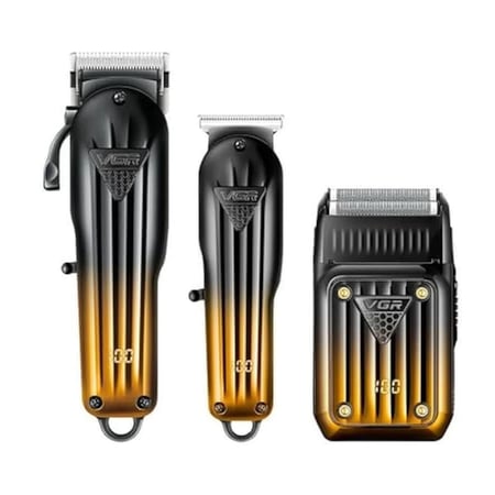 طقم حلاقة VGR V-644 احترافي 3 في 1 قابل للشحن USB مع شاشة LED  10