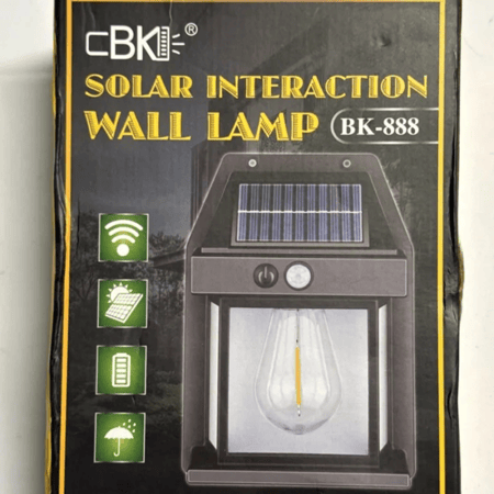 مصباح الحائط الشمسي BK-888 مع مستشعر للحركة مع بطارية قابلة لإعادة الشحن