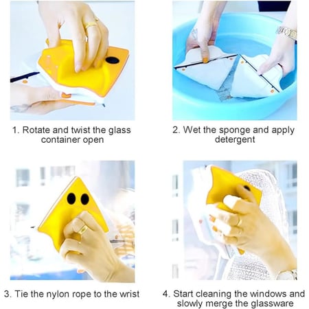 منظف زجاج مغناطيسي لتنظيف النوافذ والأبواب الزجاجية 8