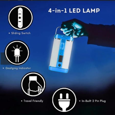 مصباح طوارئ محمول HG-1663 قابل للشحن بمهام متعددة 4