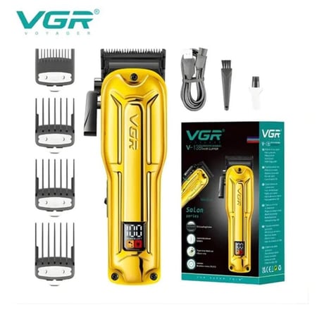 ماكينة حلاقة VGR V-138 احترافية بمحرك BLDC وشفرات DLC وبطارية قوية