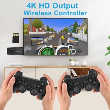 جهاز ألعاب الطيبين المطور مع أكثر من 10,000 لعبة كلاسيكية، يدعم HDMI، مع وحدتي تحكم لاسلكية