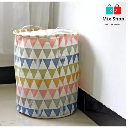 سلة غسيل ملابس قابلة للطي مع رباط لتخزين الملابس 4