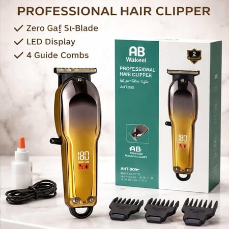ماكينة حلاقة الوكيل AHT-005 الاحترافية بطارية 300 دقيقة وشاشة LED